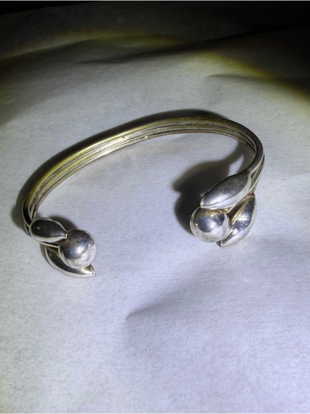 925 Sterling Silver Modernist Multi Wire Open Cuff Bracelet Minimalist Design